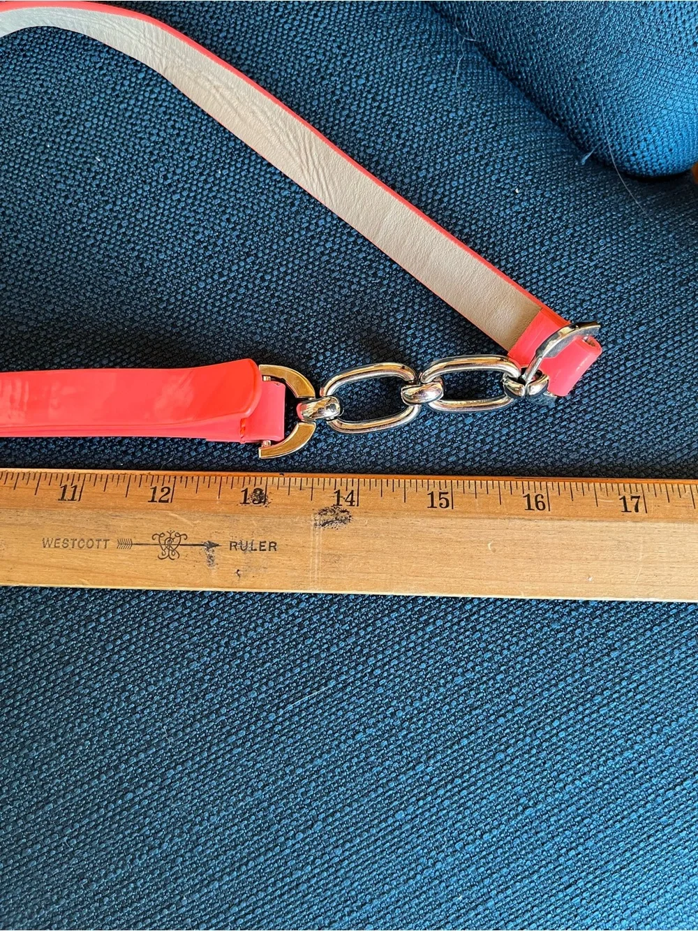 Charlotte Russe Pink and Cream Adjustable Chain-Accent Belt